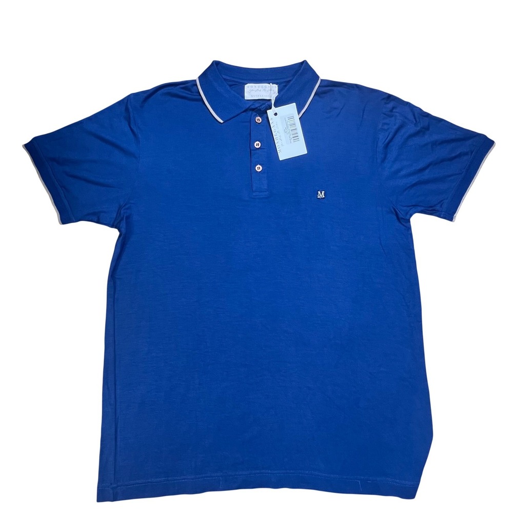 MONHEGANS NWT Vintage Royal Navy M Ultra Soft Organic Cotton Polo XL